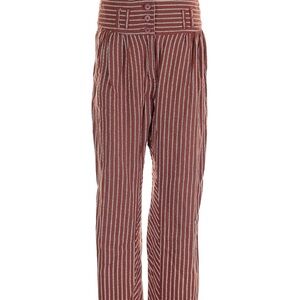 Free People Rust & White Striped Trousers